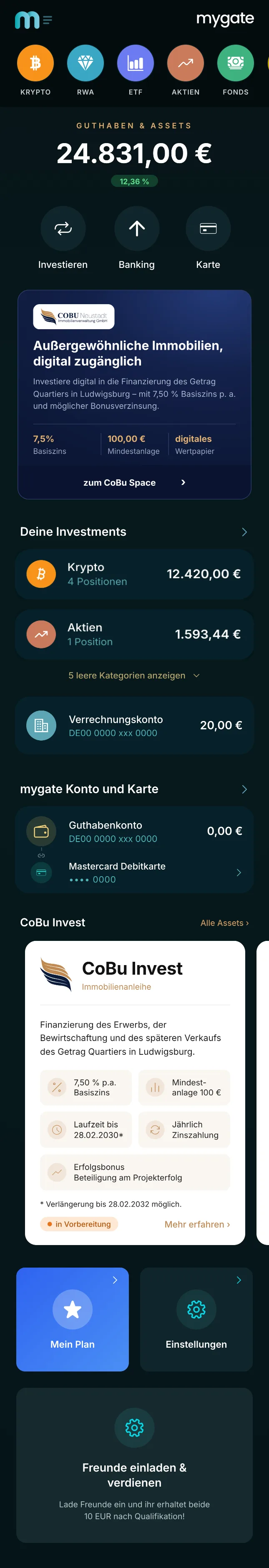 CoBu Banner im myGate Finanzcockpit
